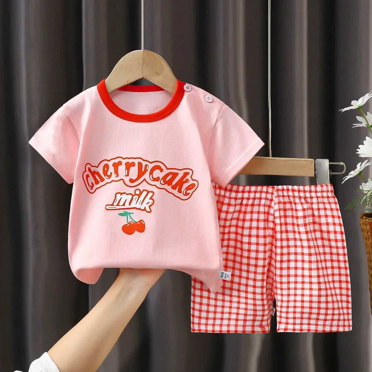 2PCS Childrens Sets mother Kids Clothes Boys Girl Tshirt Shorts Summer Cotton Short sleeve Baby Children Clothing Toddler Suit C250913
