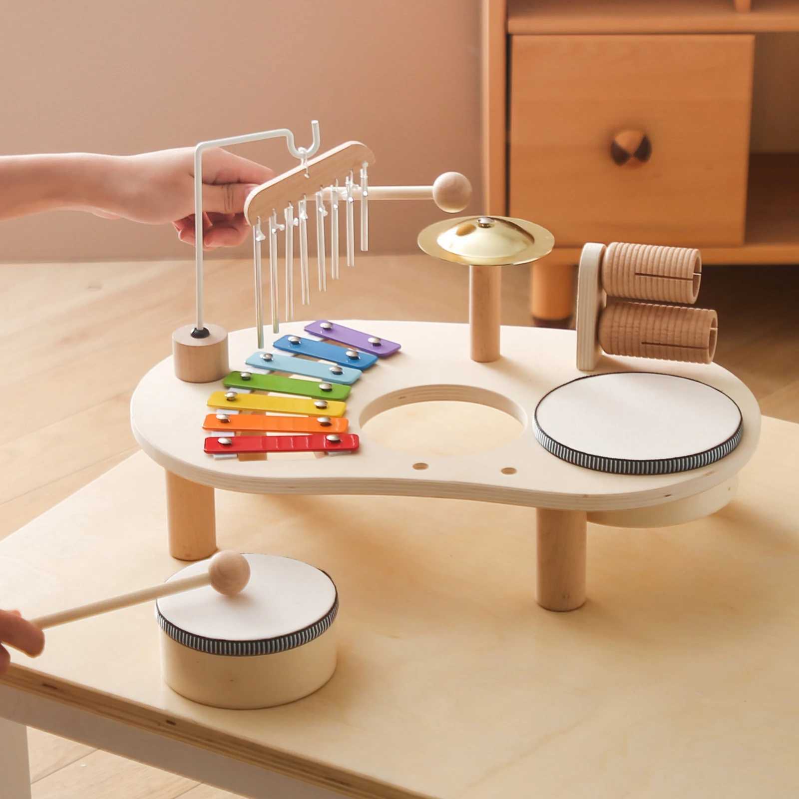 Kids Drum Set Hand Percussion Fine Motor Skill Preschool Wooden Musical Kits for Ages 3 4 5 6 Years Old Children Holiday Gifts C250913