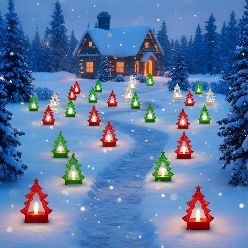 Mini LED Christmas Tree Night Light Warm Luminous Xmas Tree Night Lamp DIY Desktop Ornaments For New Year Party Home Decoration C251122