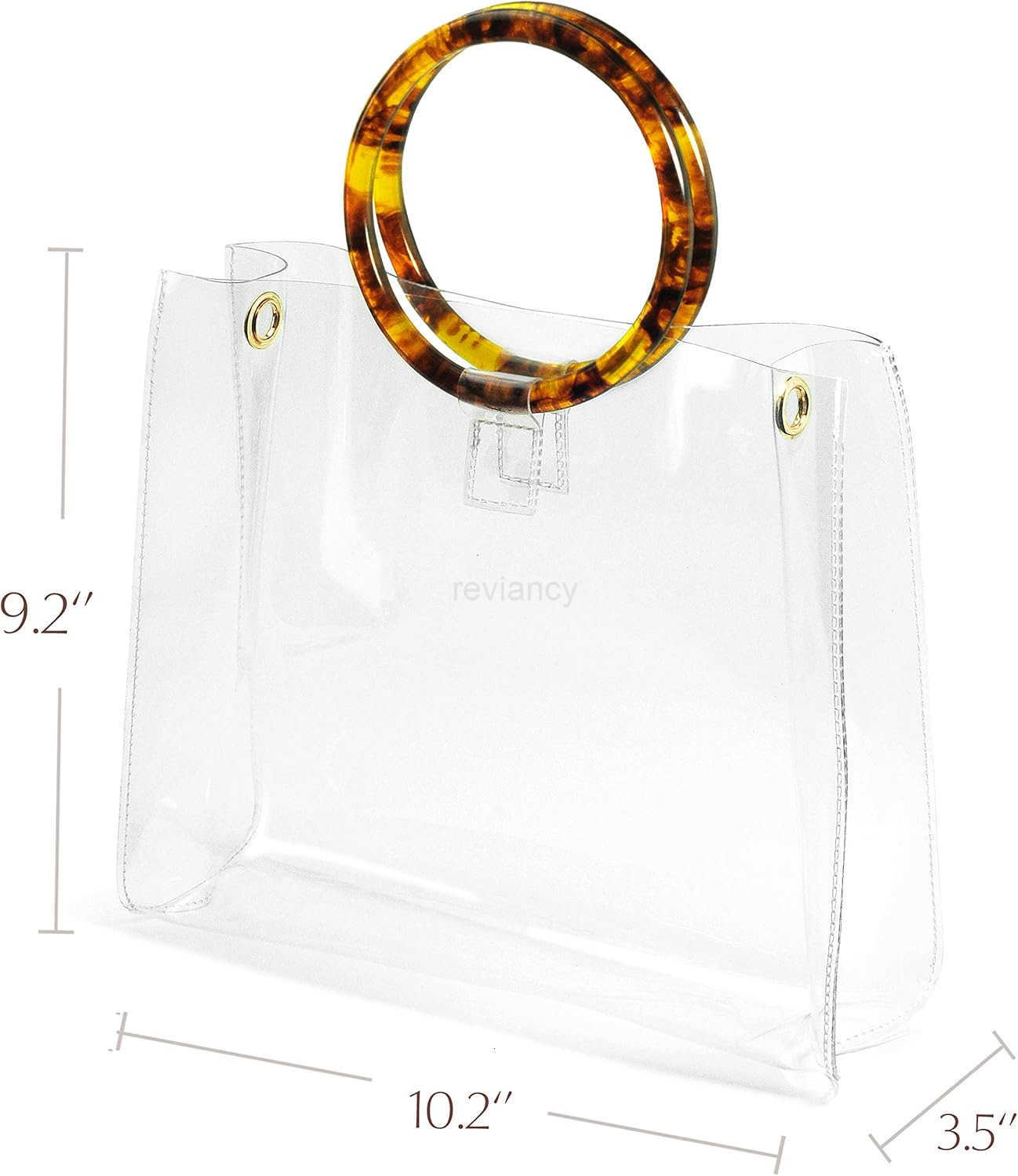 Handle Clear Handbag Women PVC Tote tortoiseshell Top Handle BagW250913