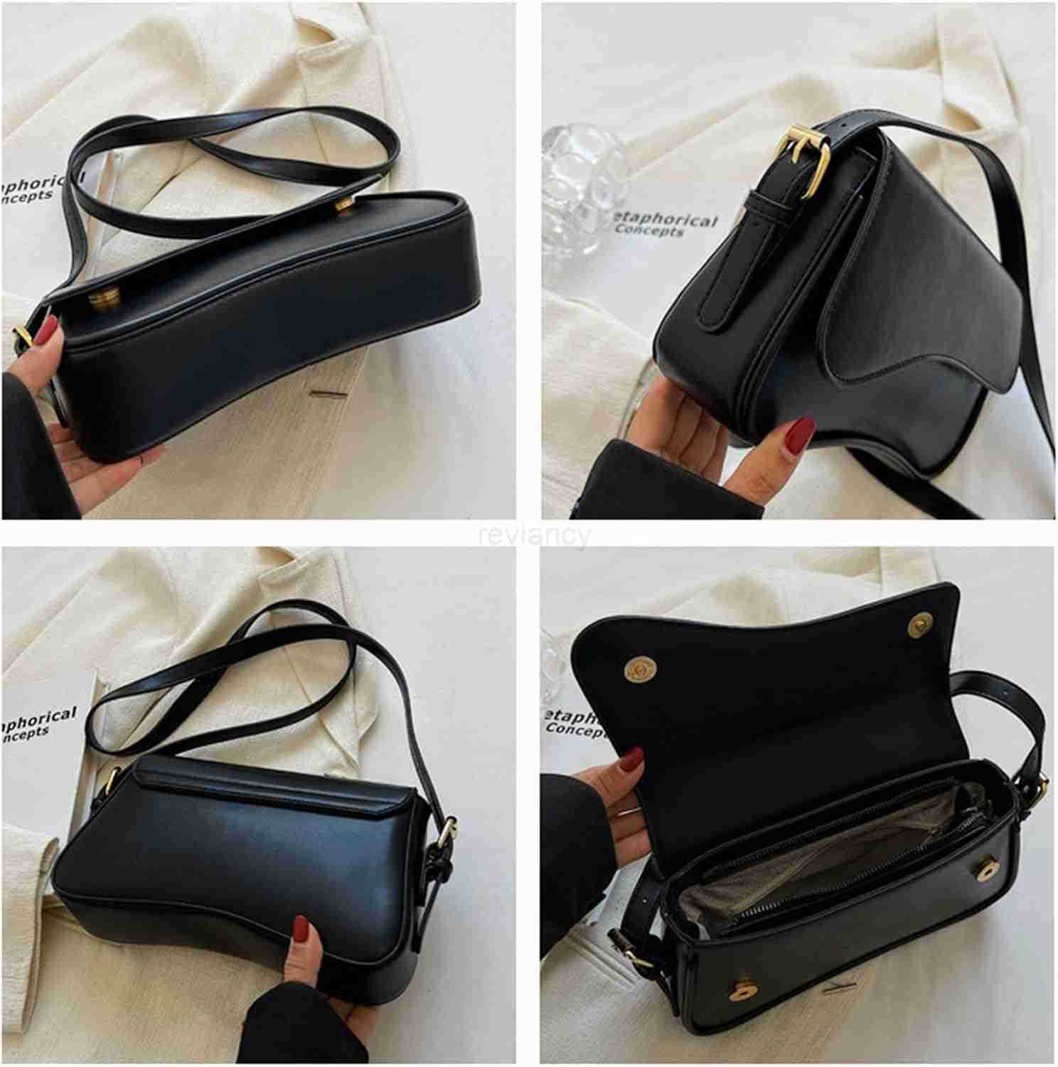 Shoulder Bag for Women Y2K Trendy Purse Vegan Leather Hobo Handbags Clutch Saddle Bag with 2 Removable StrapW250913