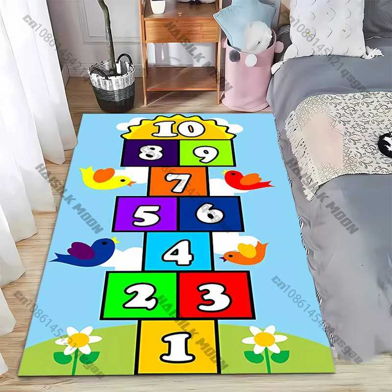 Cartoon Hopscotch Numbers Game Carpet for Living Room Game Rugs Soft Floor Cartoon Rugs Bathroom Rug Mat Yoga Mat C250913