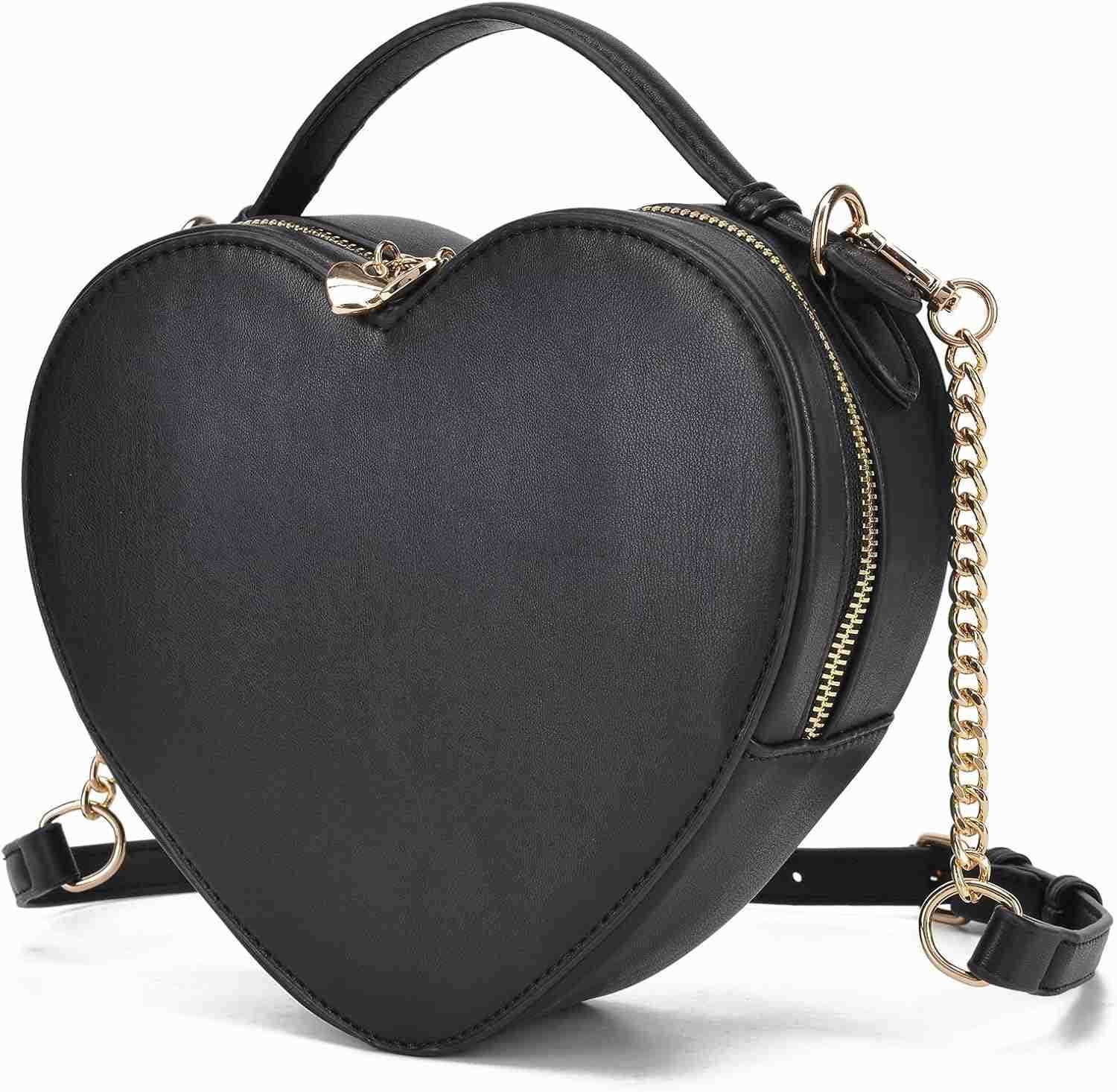Heart Shape Satchel Crossbody Purse for women Zip Around Shoulder BagW250913
