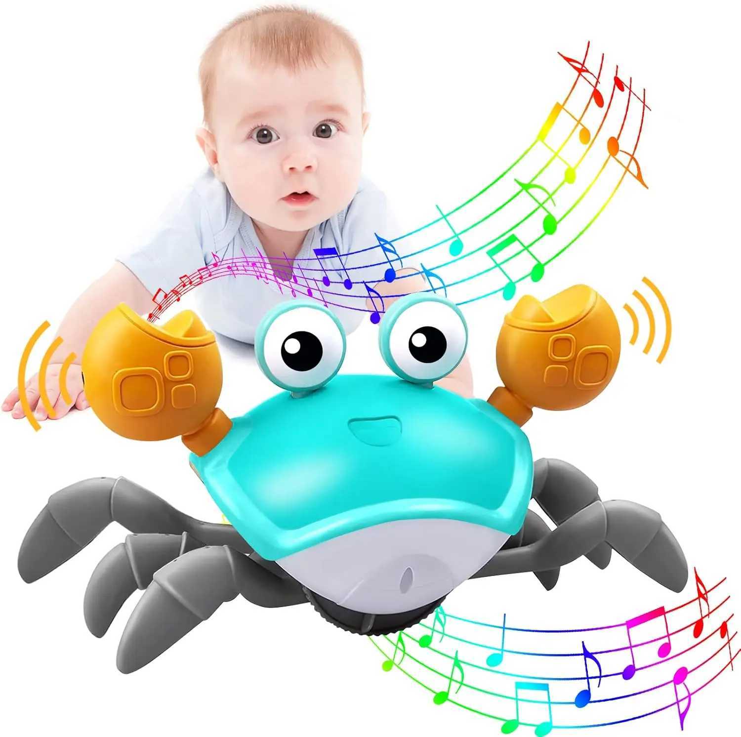 Induction Escape Crab Electric Pets Musical Toys Toddler Crawling Baby Walker Crab Interactive Toys for Children Gifts C250913