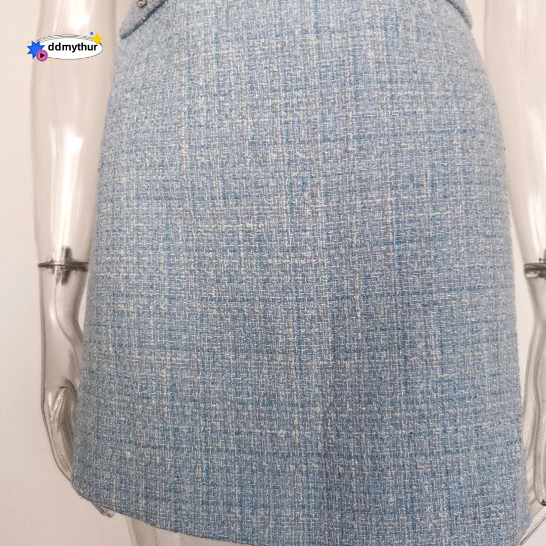 Free shipping designer for women Fashionable dress with waist cinching and slimming effect washed mid length skirt ddmythur