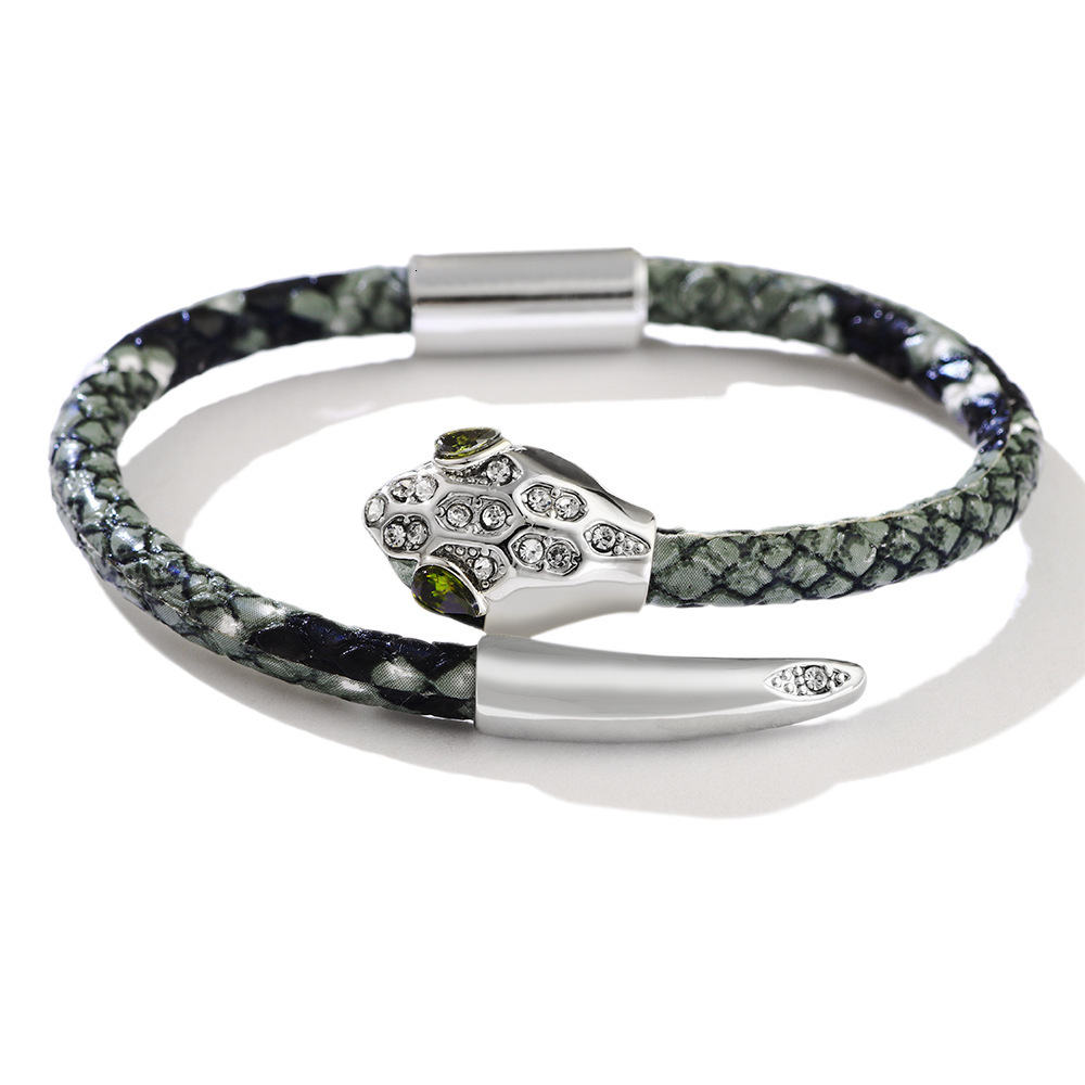 Temu Bracelet with Snake Pattern Print Copper Accessories, Micro Pave Zirconia, Light Bracelet, Versatile and High-End Feel ddmymoon