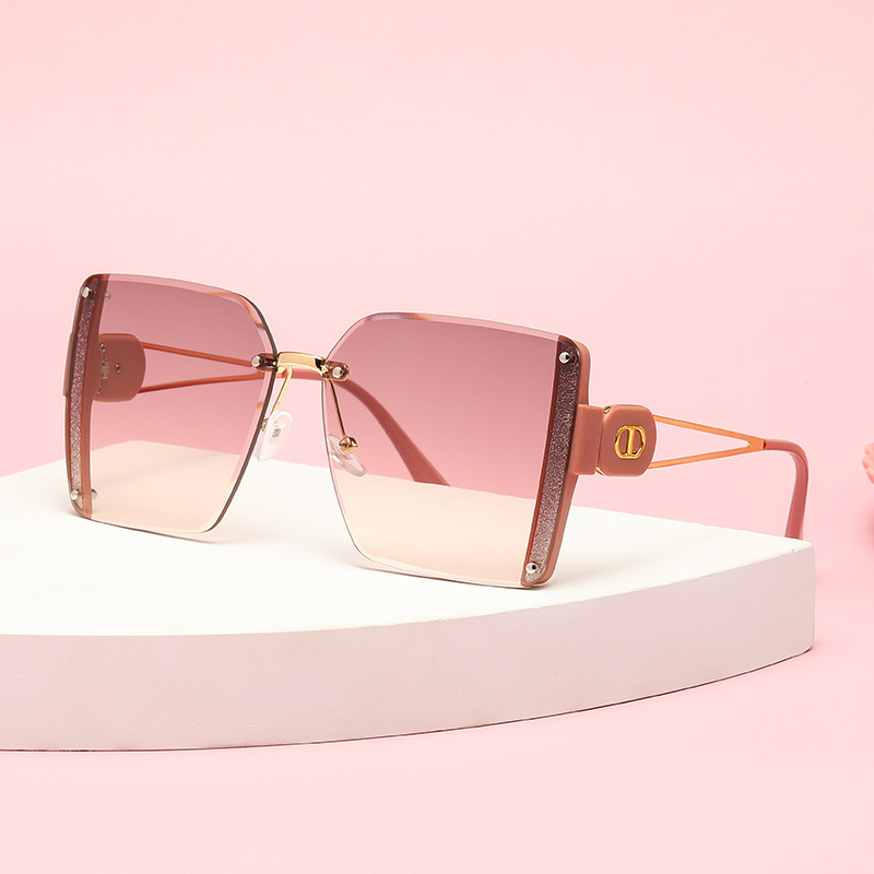 Fashionable Large-Frame High-Definition Nylon Polarized Women's Style European And American Frameless Sunglasses Cross-Border New Style Wholesale