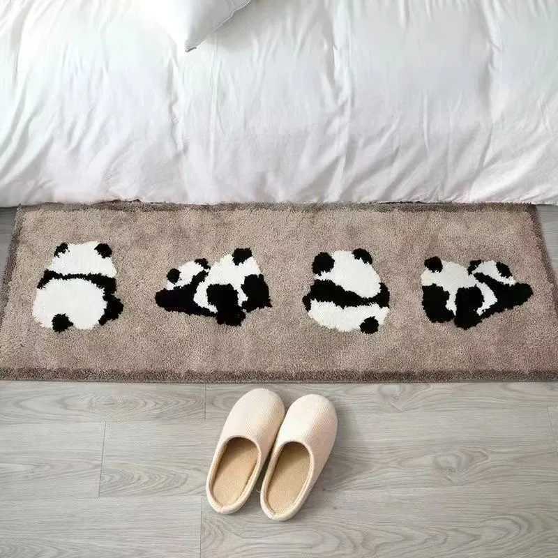 VIKAMA Cute Little Panda Faux Cashmere Carpet Home Bedside Blanket Bedroom Headboard AntiSlip Carpet Home Decoration C250913