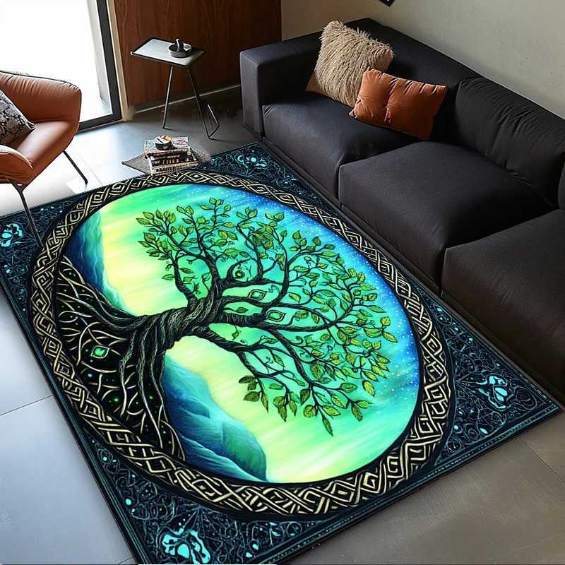 Tree of Life Mandala Rug for Spiritual Retreats Sacred Geometry Promotes Harmony and Balance Perfect for Meditation Rooms C250913