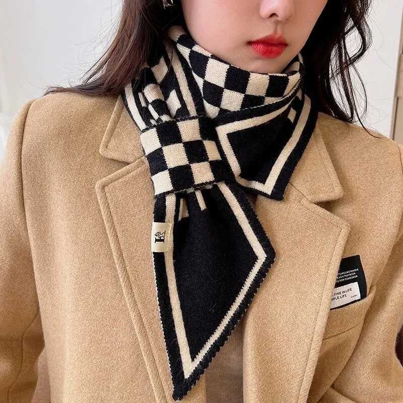 Doub Knit Instant Scarf Fashion Plaid Scarf Fa Autumn Winter Thick Warm Outdoor Neck Scarf 11011cm G250912