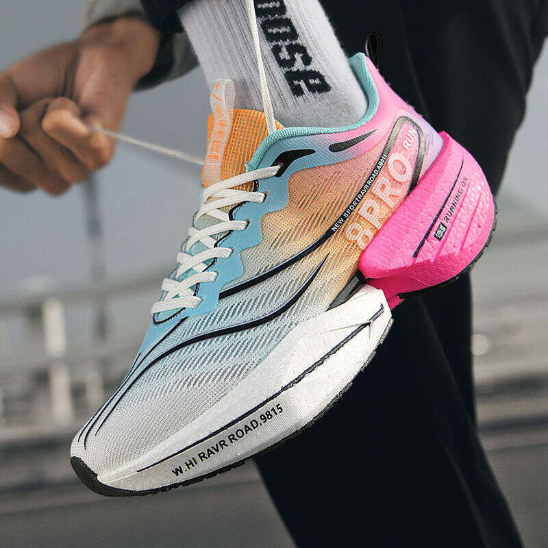 HELONG Running Breathable Outdoor Sports Shoes Lightweight Lace-UP Sneakers for Women Comfortable Athletic Men Training Footwear
