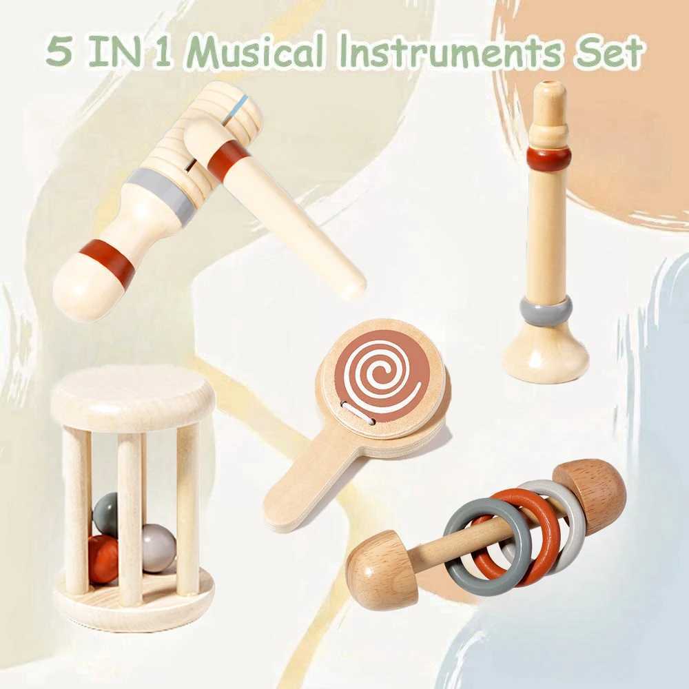 Baby Musical Toys Montessori Toys Wooden Percussion Instruments Set oddler Music Toys Preschool Educational Birthday Gift C250913