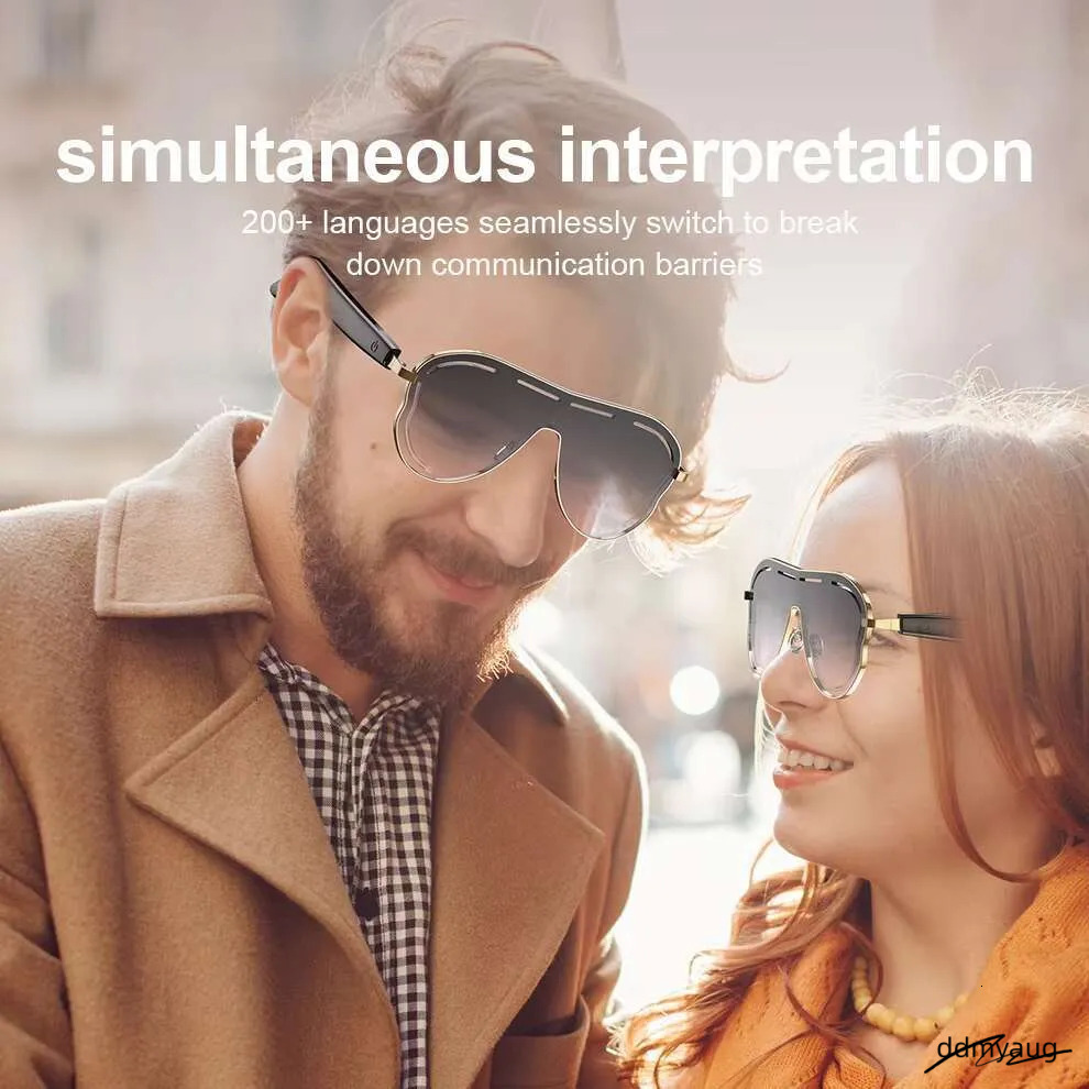 AI Smart Translation Glasses - Bluetooth Sunglasses With Audio, Touch Control & UV Protection (Stainless Steel Frame) ddmyAug