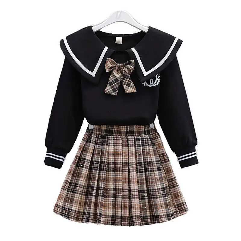 Skirt Set Pleated JK Uniform Clothes for Girls 10 To 12 Years Autumn Winter Suit Girl Clothing Korean Two Piece Childrens 2025 C250913