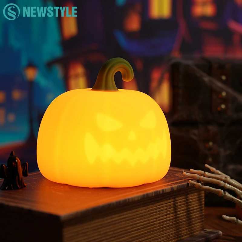 LED Cute Pumpkin Night Light Dimmable Bedside Lamp Touch Control Night Lamp With Timer For Kid Adults Halloween Party Room Decor C250913