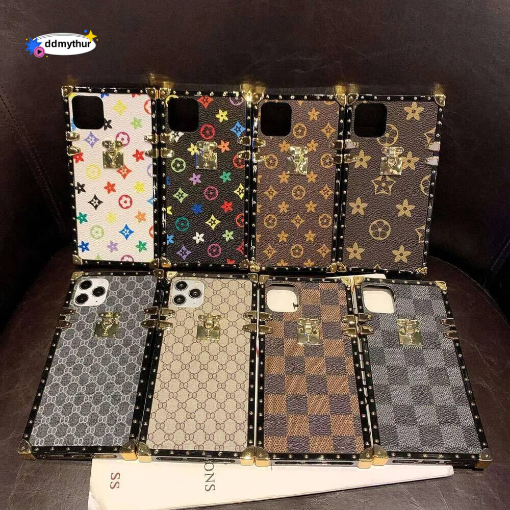 Suitable for Apple 16 Pro Max Plaid Square Case iPhone 15 Old Flower Checkerboard Phone Cover ddmythur