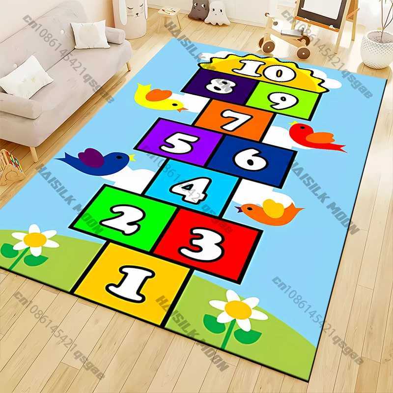 Cartoon Hopscotch Numbers Game Carpet for Living Room Game Rugs Soft Floor Cartoon Rugs Bathroom Rug Mat Yoga Mat C250913