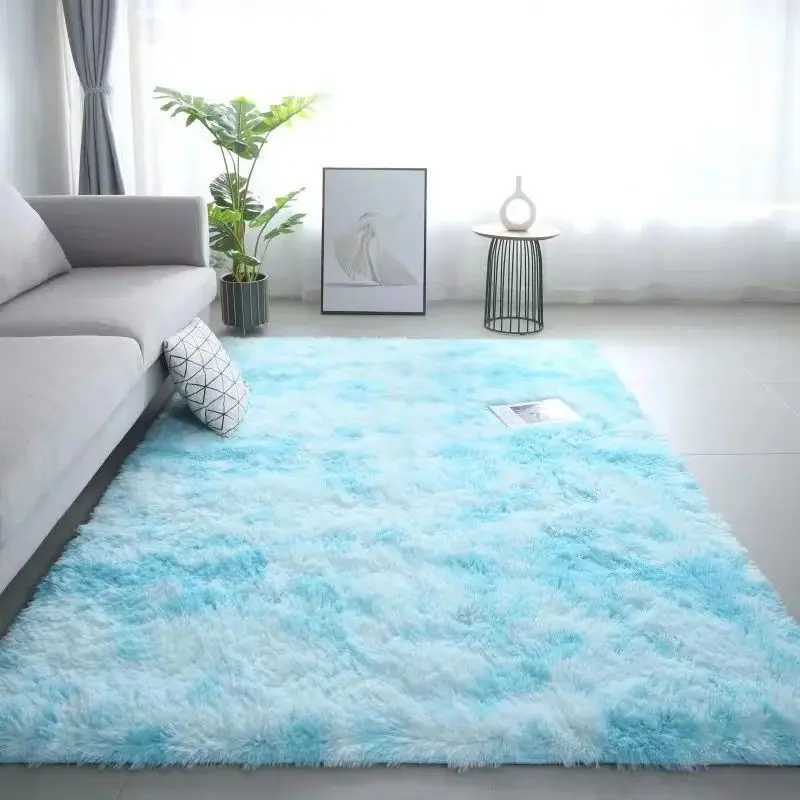VIKAMA Silk Wool Rugs Childrens Room Living Room Bedroom TieDye NonSlip Washable Machine Washable Carpet Mats C250913