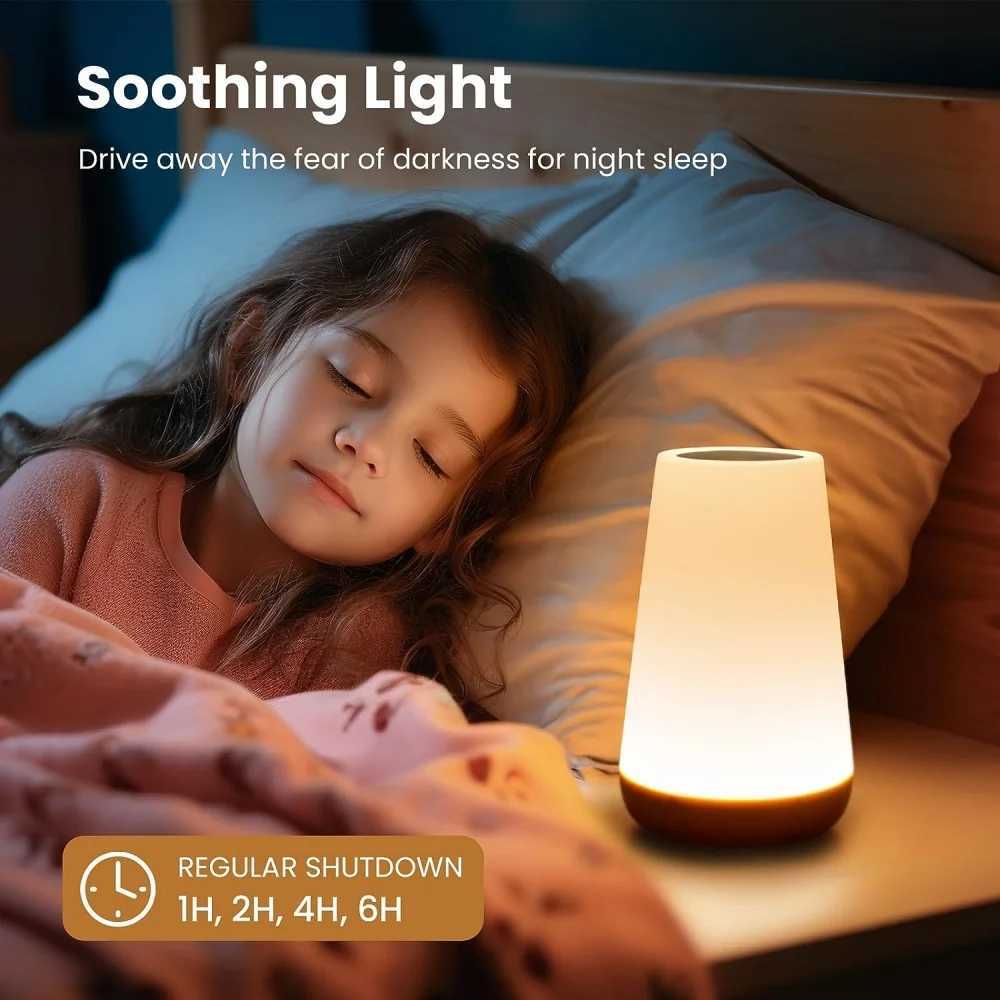 Usb Rechageable Dimmable Touch Lamp Bedroom Portable Table Bedside Night Lamp 13 RGB Colors Night Lights Baby Kids Night Light C250913