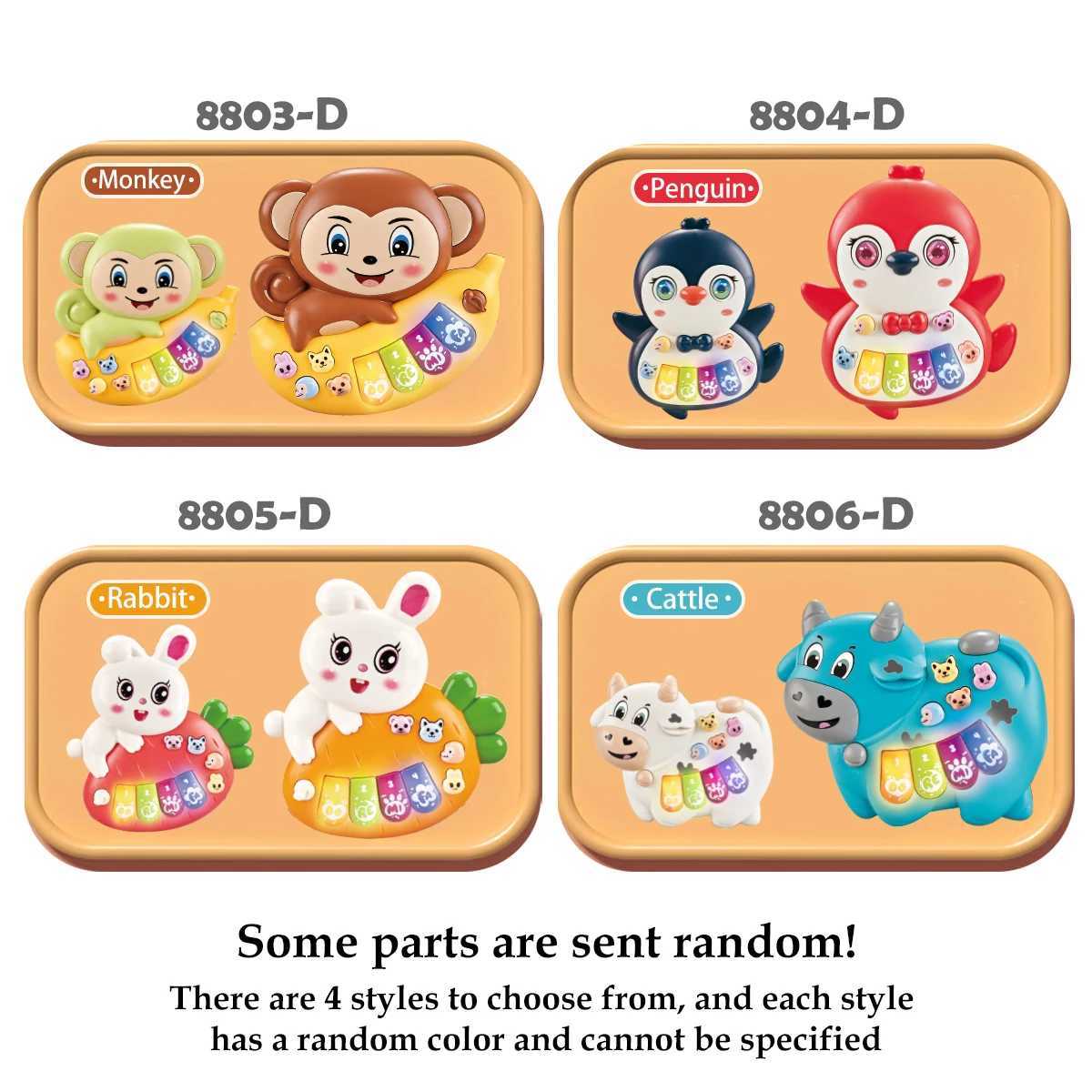Baby Piano Toys Animal Music Keyboard with Light Early Learning Educational Rabbit Monkey Penguin and Cow Colors Random Gifts C250913