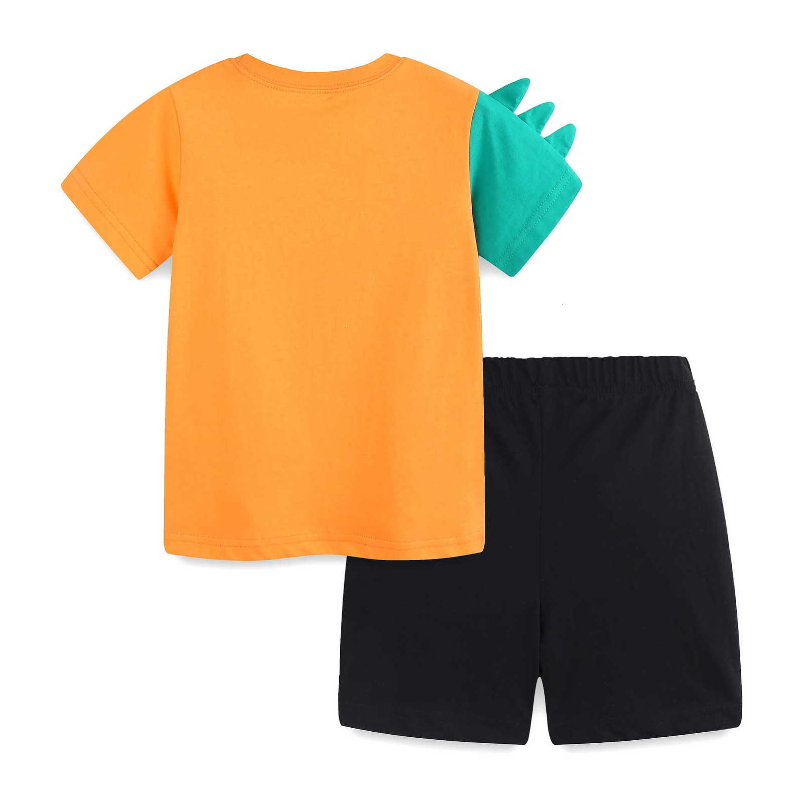 Summer New Children's Set Wind Print Embroidery Boys' Short Sleeve Two-Piece Set Label