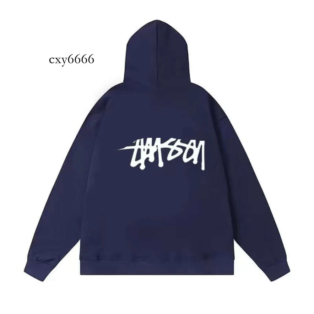 2025 New Stussyhoodies Mens Hoodie Clothes Mens Designer Streetwear Pullover Sweatshirt Stussytshirtlys Signature High Quality Long Sleeve Hooded Coat 66C