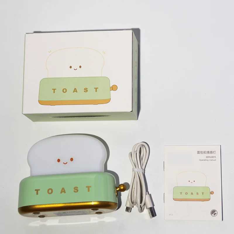 Cute Toast Night Light Small Table Lamp Bedroom Atmosphere Cute Creative Light for Birthday Gift Bedroom Decor C250913