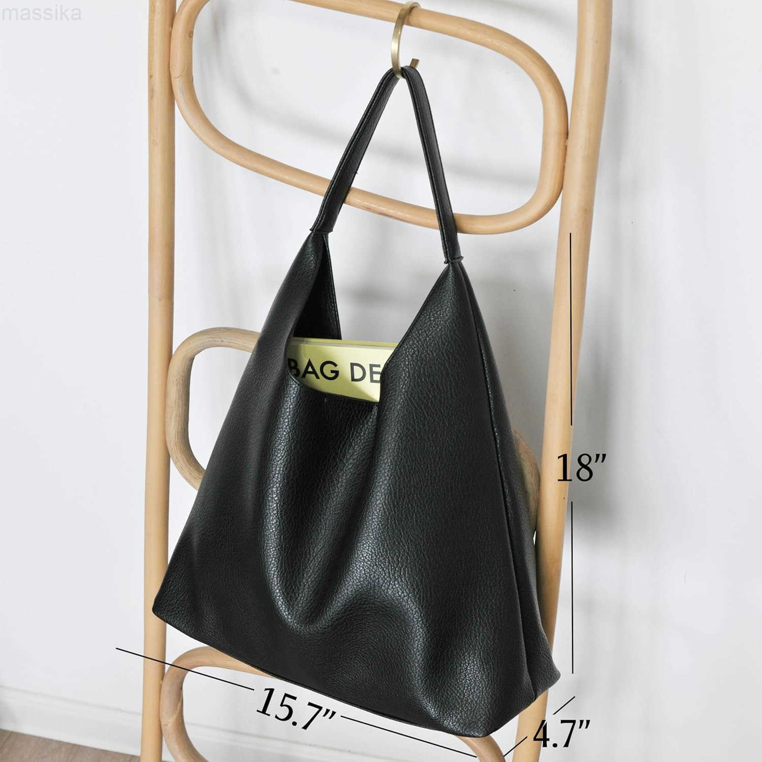Hobo Bag for Women Soft Vegan Leather Shoulder Handbag Slouchy Tote Purses M250913