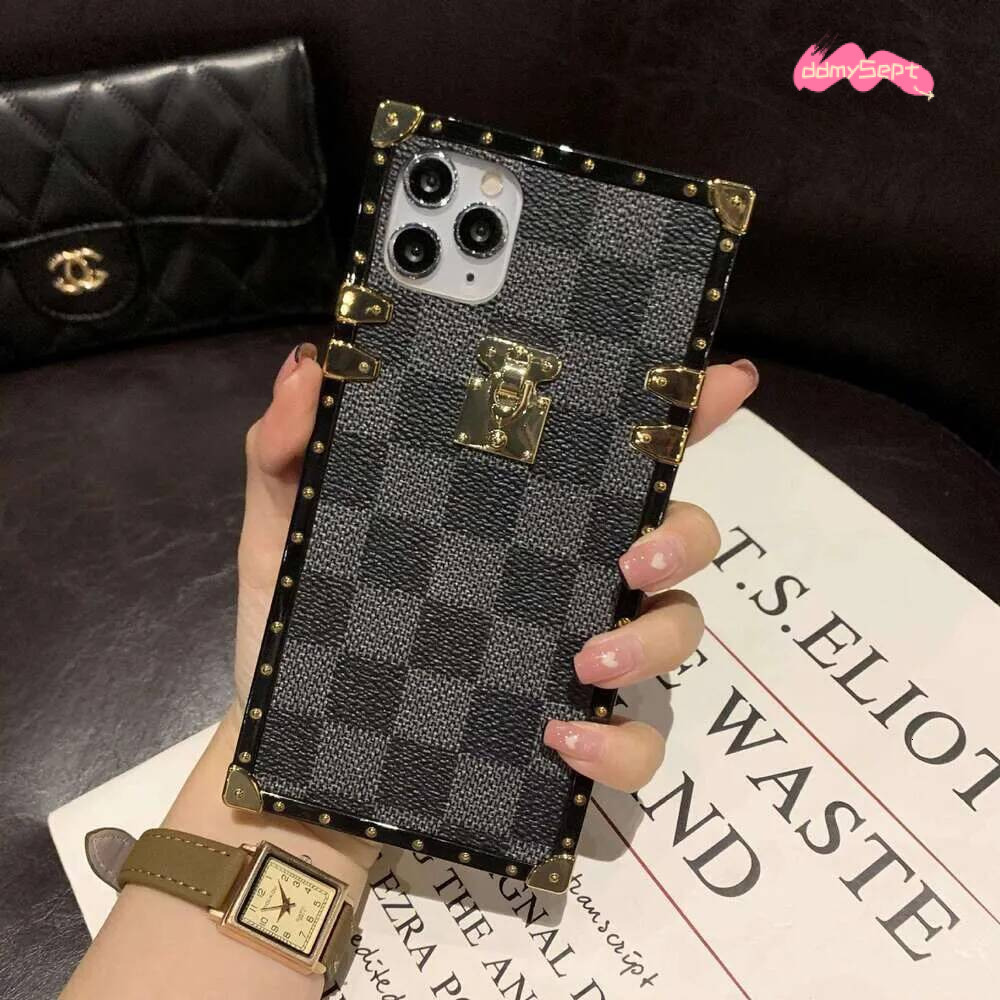 Suitable for Apple 16 Pro Max Plaid Square Case iPhone 15 Old Flower Checkerboard Phone Cover ddmythur