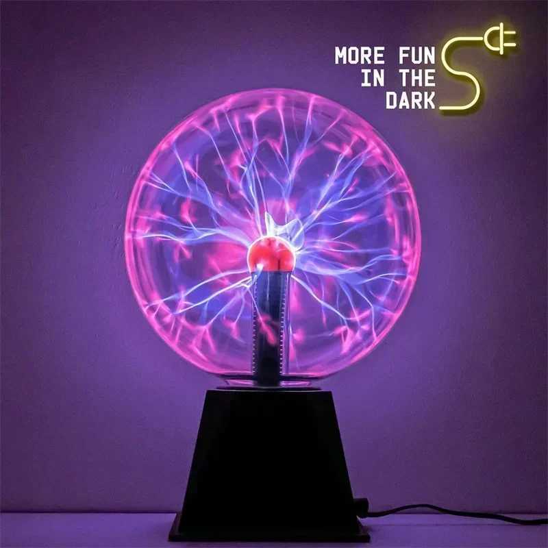 38 Inch Sound Control Magic Plasma Ball Lamp LED Night Light Atmosphere Touch Glass Plasma Light Christmas Party Decor Lighting Y250913