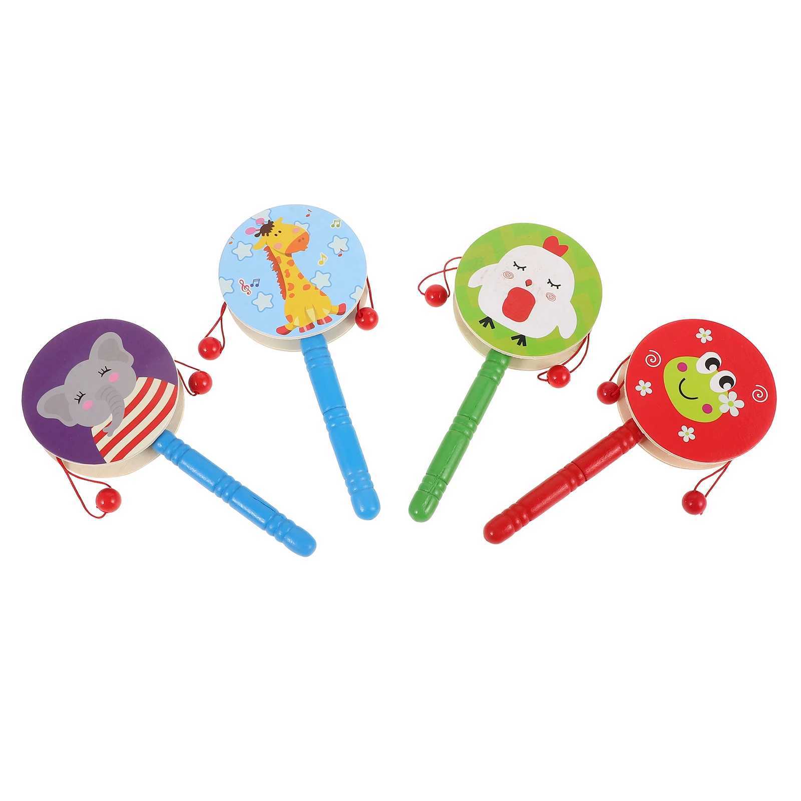 3 Pcs Baby Toys Wooden Wave Drum Shaking Music Creative RattleDrum Educational Toddler C250913