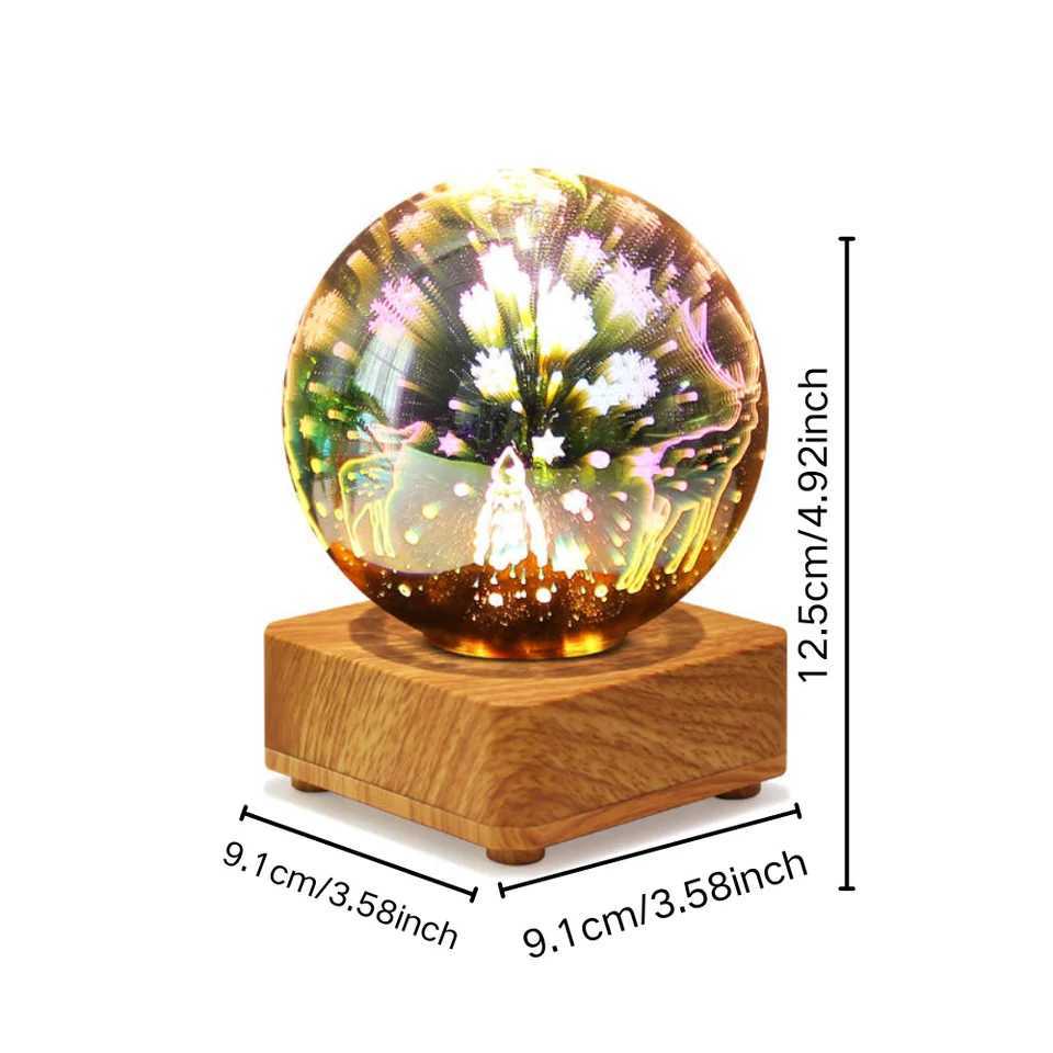 3D glass Christmas lamp is so eyecatching When it is used in bedrooms and studies it can create artistic decorative lighting C251122