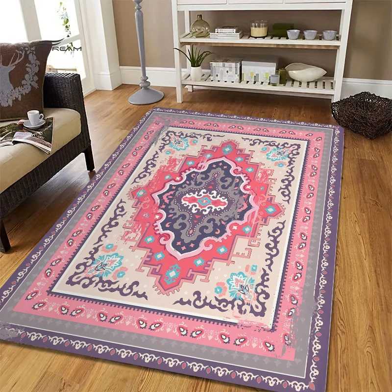 Ethnic Indian Mandala Carpet Design Area Rug Washable Floor Mat for Home Living Room Kitchen Bedroom Antislip Carpets C250913