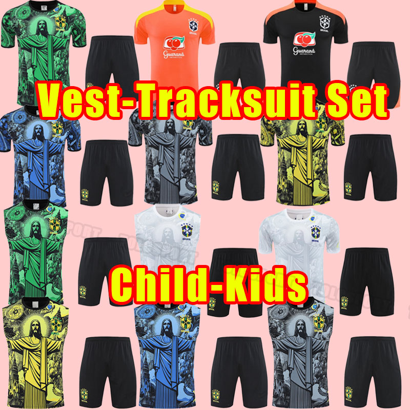 Vest 2025 soccer tracksuits Camiseta de futbol world 2026 cup PAQUETA COUTINHO bRAZIL FIRMINO JESUS MARCELO PELE brasil 25 26 full set short sleeve child kids