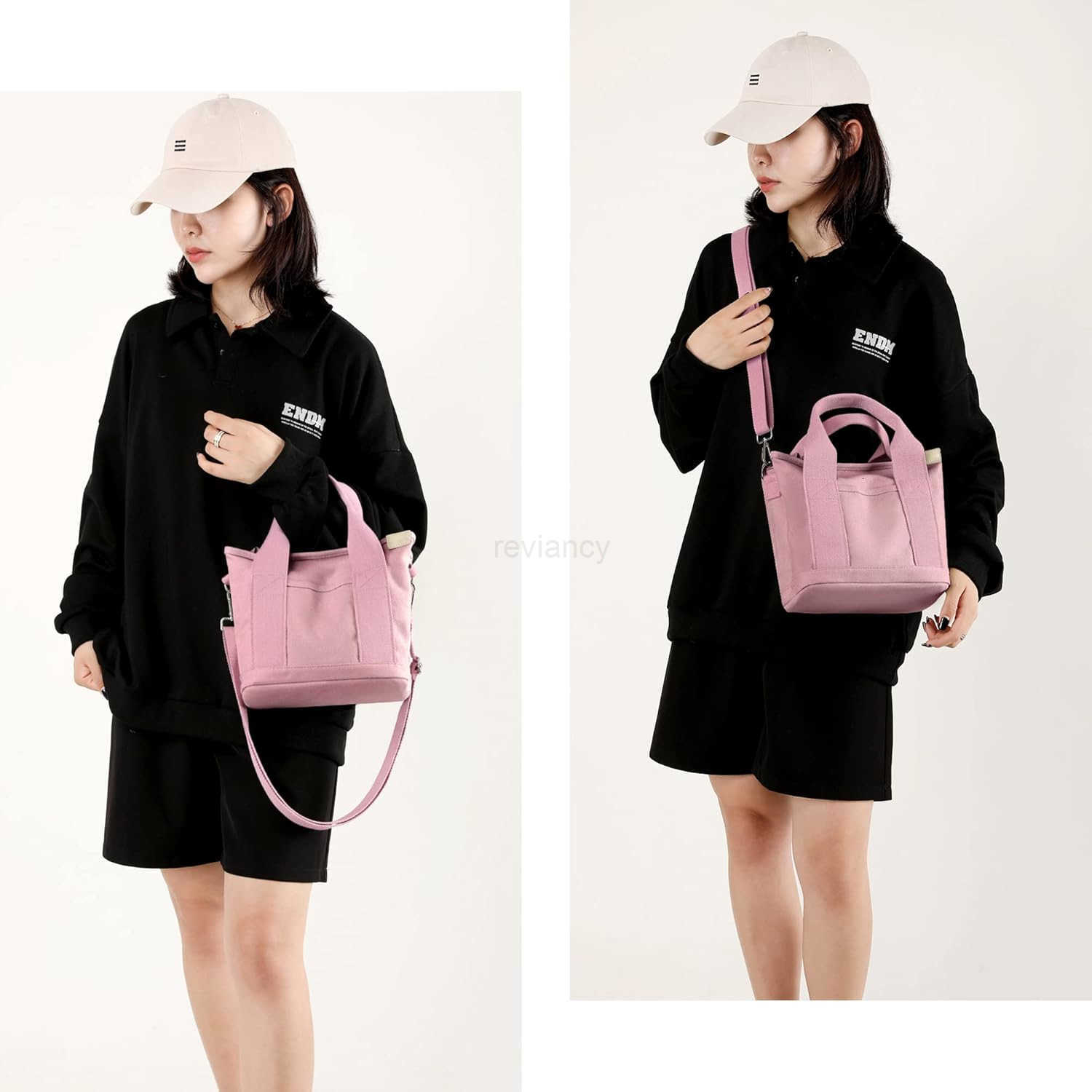 Canvas Tote Bag for Women Stylish Crossboy Handbag Casual Hobo Bag Top Handle Satchel with Multiple PocketsW250913