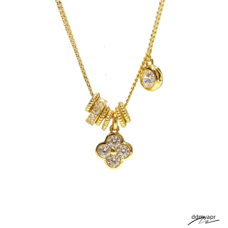 Cool Sensation Running Ring Leaf Flower Necklace For Women 2025 New Design Sense Clavicle Exquisite High-End Neck Chain ddmyapr