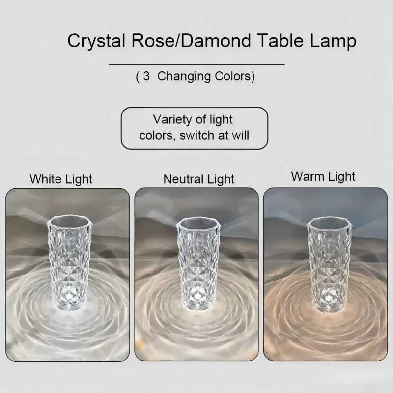 Acrylic Crystal Table Lamp Touch Induction Charging Night Light Bar Restaurant Desktop Decoration Lamp Atmosphere Lamp C250913