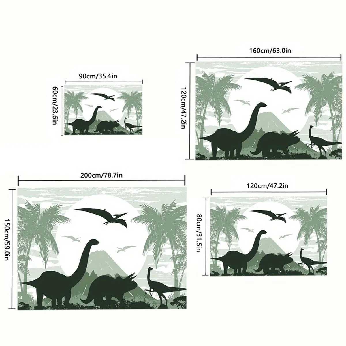 1pc Dinosaur Pattern Soft Floor Mat Floor mat Crystal Velvet Tropical Palm Tree Mountain Design NonSlip Durable Rug for C250913
