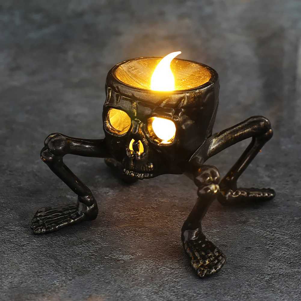 Halloween Decoration Skeleton Hand Holding Lantern Battery Operated Skeleton Foot LED Night Light For TrickorTreat Display C250913