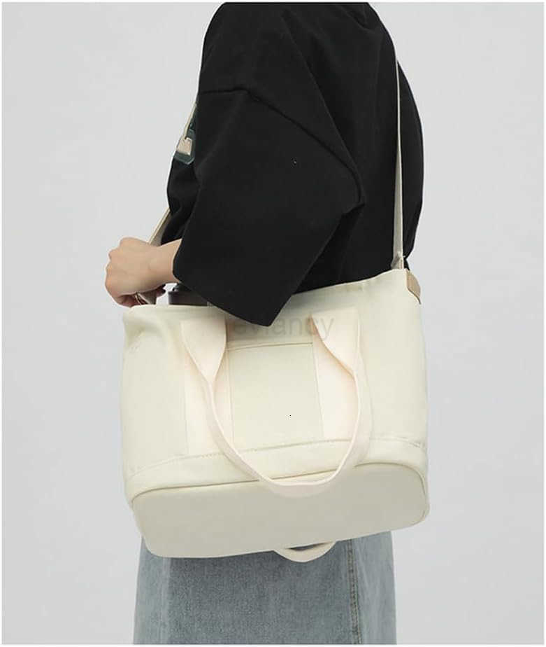 Canvas Tote Bag for Women Large Capacity MultiPocket Handbag Crossbody bag Satchel BagW250913