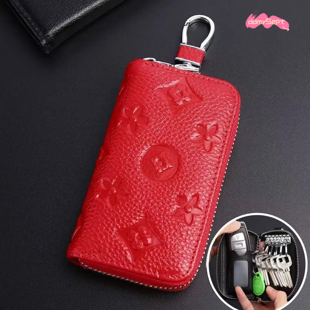 2025 Zipper Large Capacity Men Genuine Leather Multifunctional Practical Car Bag Cowhide Key Pouch 250818 ddmythur