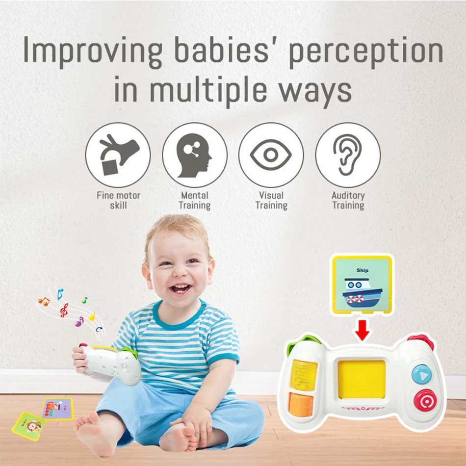 Baby Simulation Game Console Toy Flash Card Learning Toy with MusicLight Finger Action Fine Training Educational Montessori Toy C250913