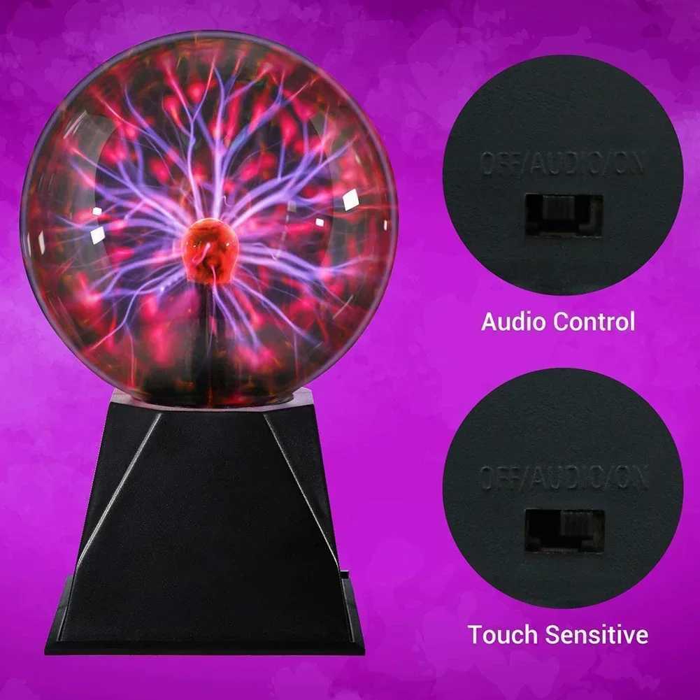 38 Inch Sound Control Magic Plasma Ball Lamp LED Night Light Atmosphere Touch Glass Plasma Light Christmas Party Decor Lighting Y250913