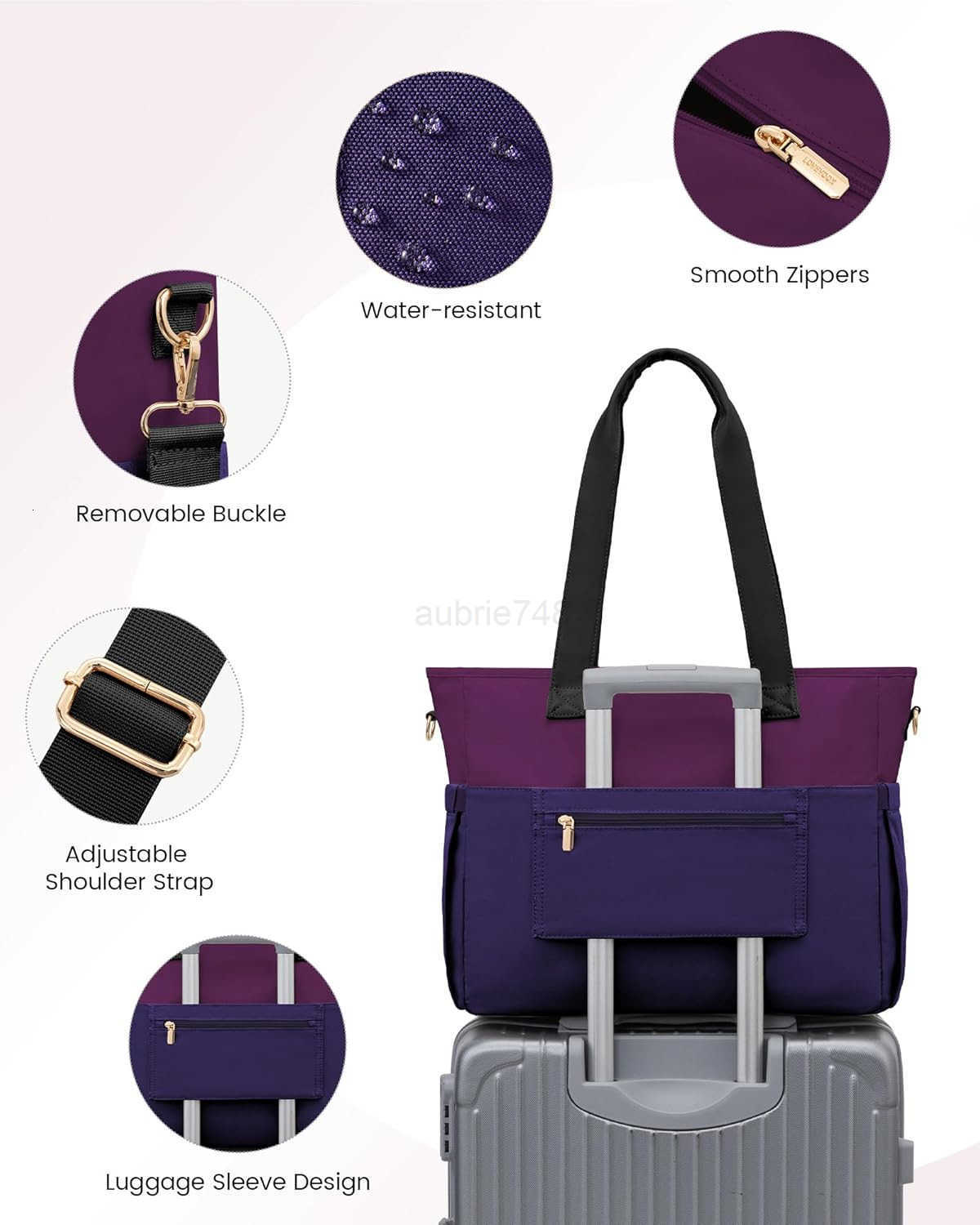 Laptop Bag for Women 156 Inch Canvas Laptop Large Capacity Work Bags Mutiple Pockets Teacher Bag Water Resistant Computer Bags for Business TravelZ250