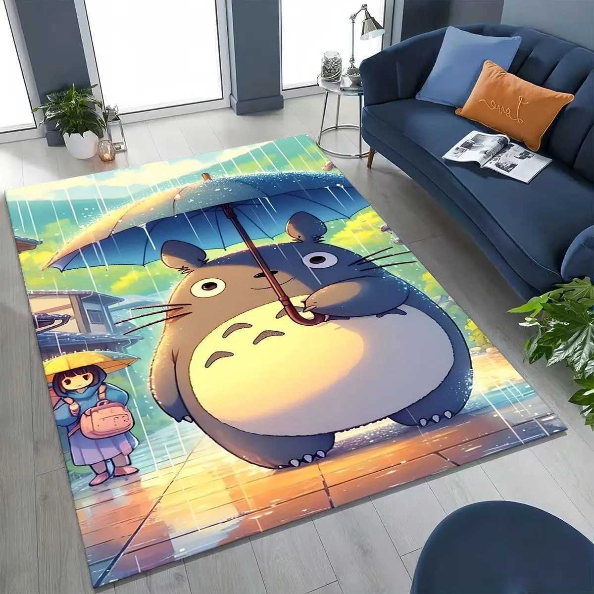 Kawaii TTotoros Cartoon Art Carpet Rug for Bedroom Living Room Sofa Home Doormat DecorLarge Kids play Nonslip Floor Mat C250913