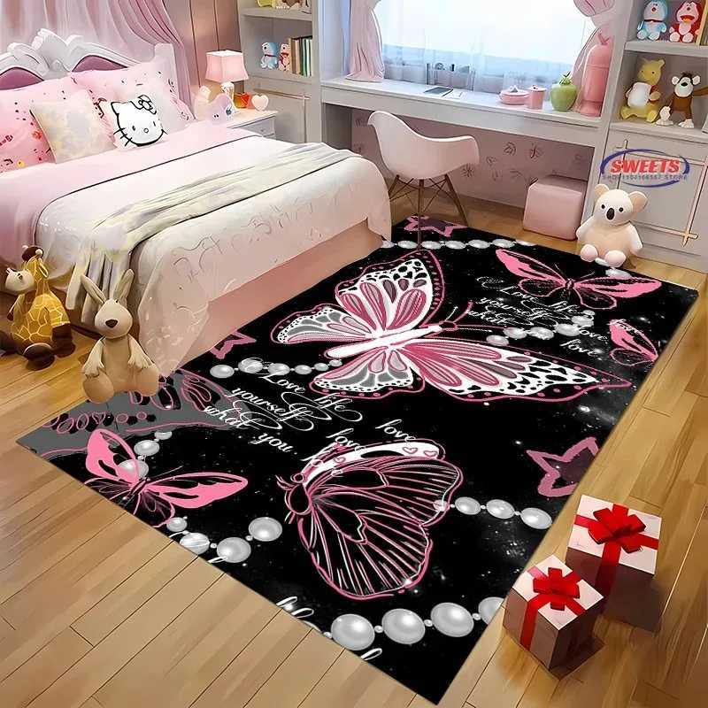 3D Butterfly Printed Carpet Non Slip Soft Rug for Living Room and Bedroom Floor Mats Room Decoration Mat Carpets Area Rug C250913