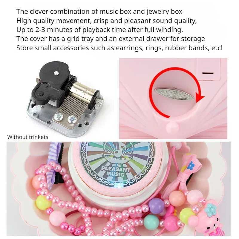 Dance Girl Shell Music Box Childs Mirror Jewelry Box PrincessThemed Toy Ideal Birthday Gift Room Decoration Accessories C250913