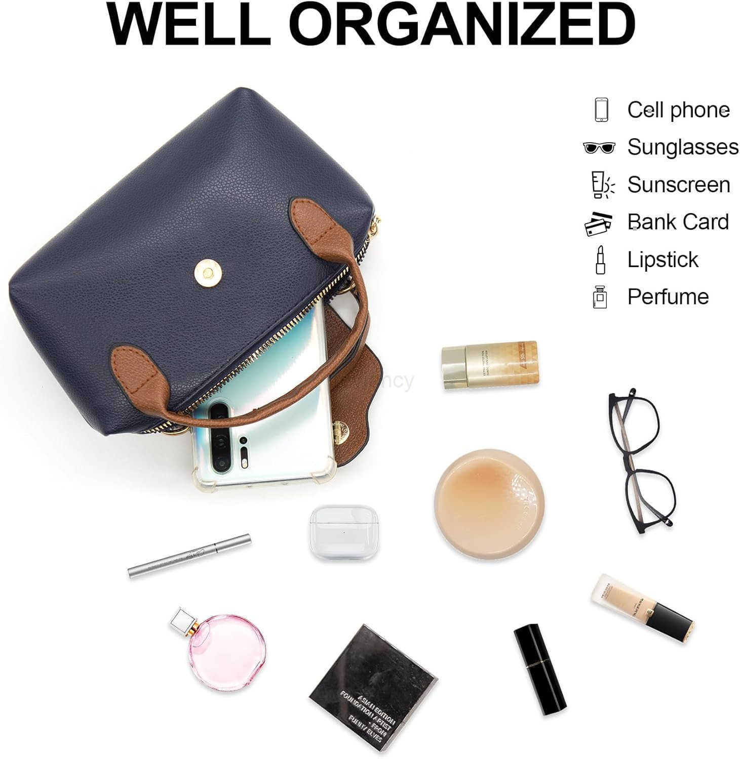 Long Keeper Mini Crossbody Bag for Women Vegan Leather Small Shoulder Handbag Top Handle Tote Hobo Purse Phone Clutch BagW250913