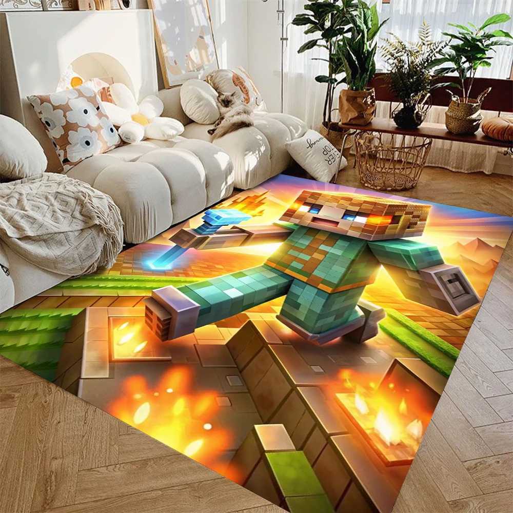 MINISO MCraft Classic Pixel SandBox Game Carpets for Living Room Bedroom Decor Rug Children Gamer Room Play Mat Nonslip C250913