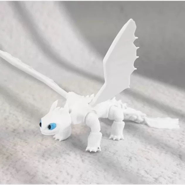 3D Printed Toothless Toy Doll: Articulated, Multi - colored Figurine Model